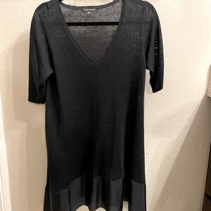 Eileen Fisher Black Lightweight Sweater and Silk Tunic Top. Size S/M. NWOT